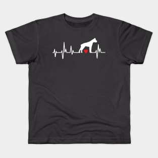 Heart Beat Boxer Dog I Love My Dog Kids T-Shirt